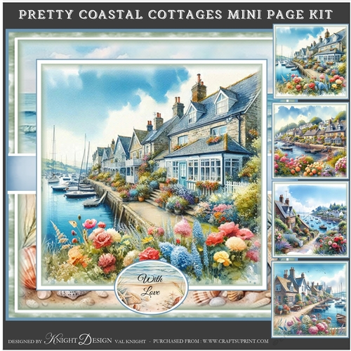 Pretty Coastal Cottages Mini Page Kit