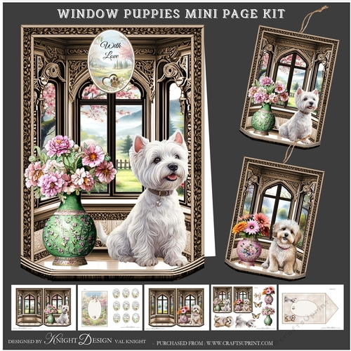 Window Puppies Shaped Mini Page Kit