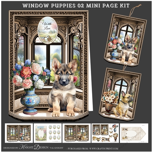 Window Puppies 02 Shaped Mini Page Kit