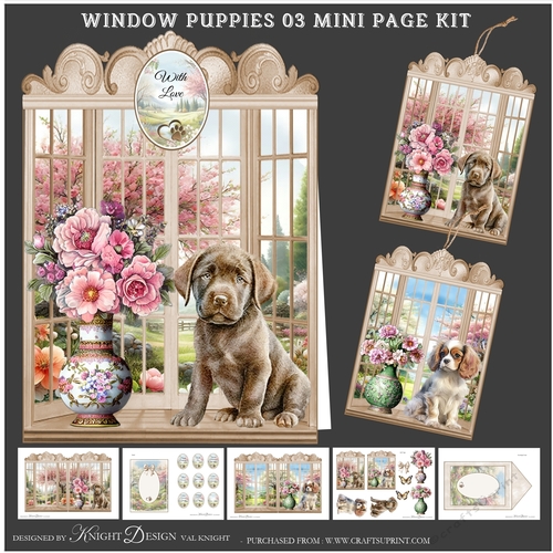 Window Puppies 03 Shaped Mini Page Kit