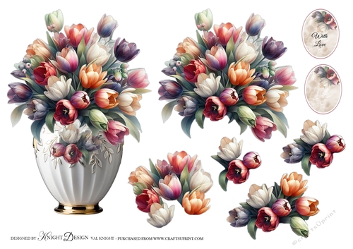 Beautiful Vase Of Tulips Topper