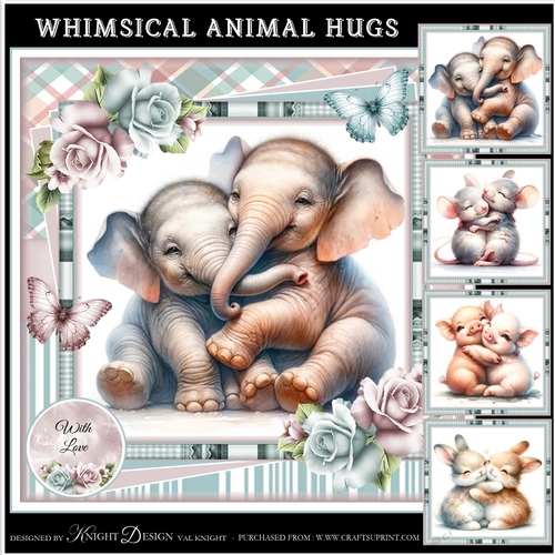 Whimsical Animal Hugs Mini Page Kit