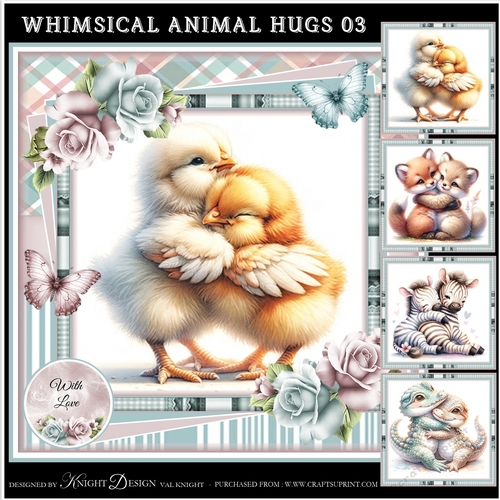 Whimsical Animal Hugs 03 Mini Page Kit