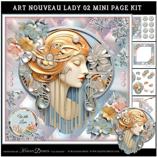 Art Nouveau Lady 02 Mini Page Kit