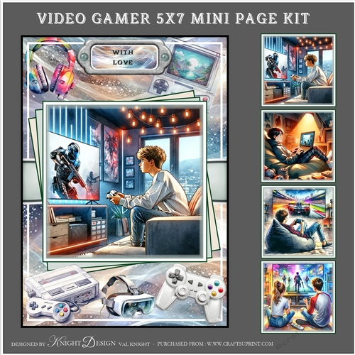 Video Gamer 5x7 Mini Page Kit