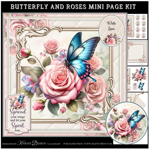 Butterfly And Roses Mini Page Kit