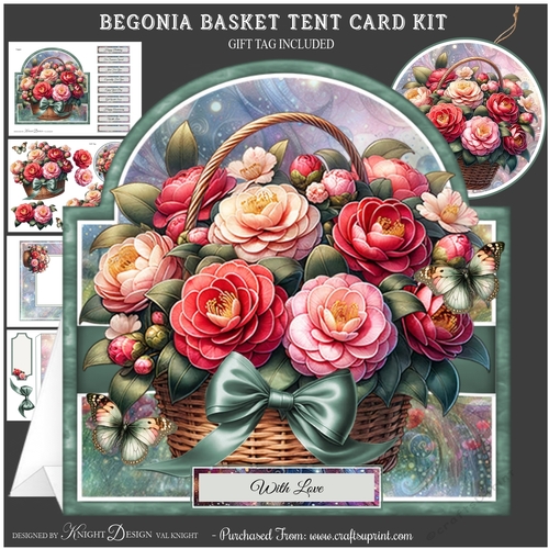 Begonia Basket Tent Card Kit