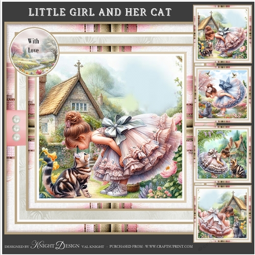 Little Girl And Her Cat Mini Page Kit