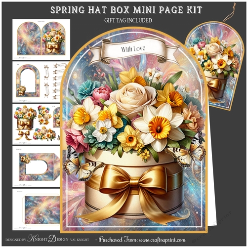 Spring Hat Box Cut And Fold Mini Page Kit