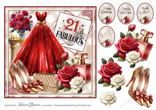 21 And Fabulous Card Front With Decoupage