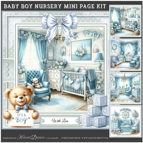 Baby Boy Nursery Mini Page Kit