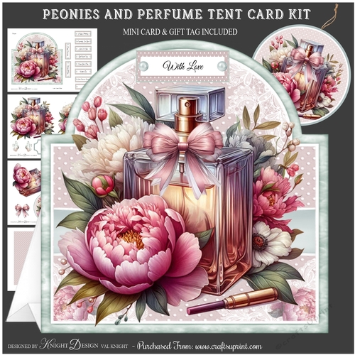 Peonies And Perfume Tent Card Kit
