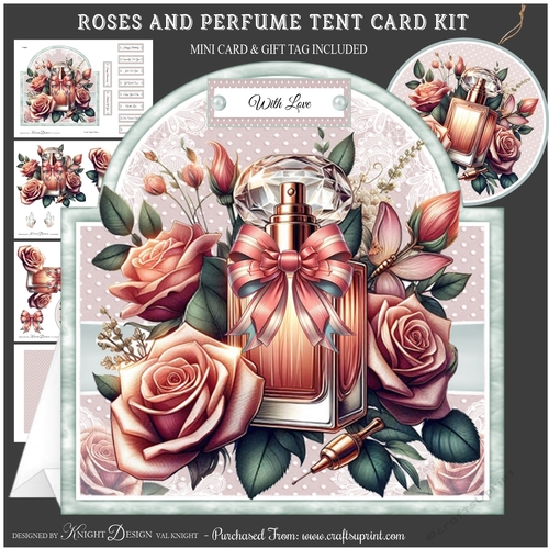 Roses And Perfume Tent Card Kit