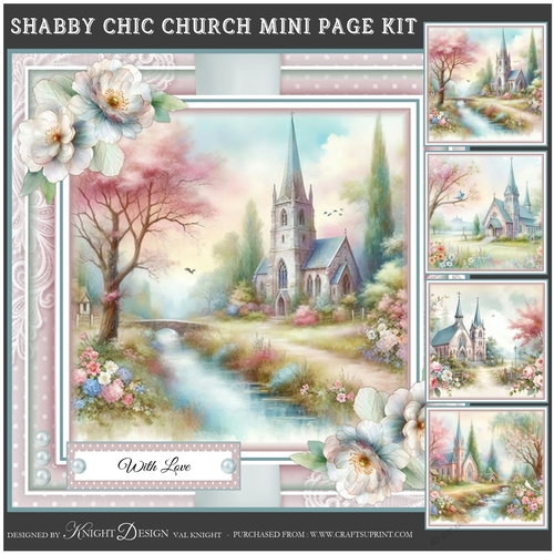 Shabby Chic Church Mini Page Kit