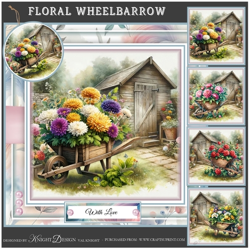 Floral Wheelbarrow Mini Page Kit