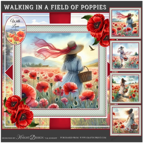Walking In A Field Of Poppies Mini Page Kit