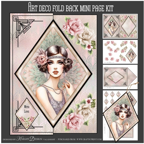 Art Deco Fold Back Card Mini Page Kit