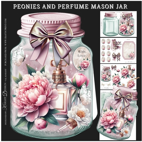 Peonies And Perfume Mason Jar Mini Page Kit