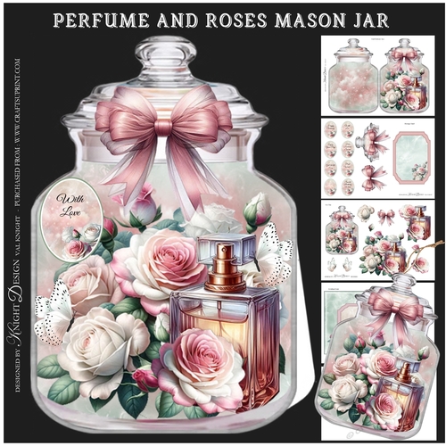 Perfume And Roses Mason Jar Mini Page Kit