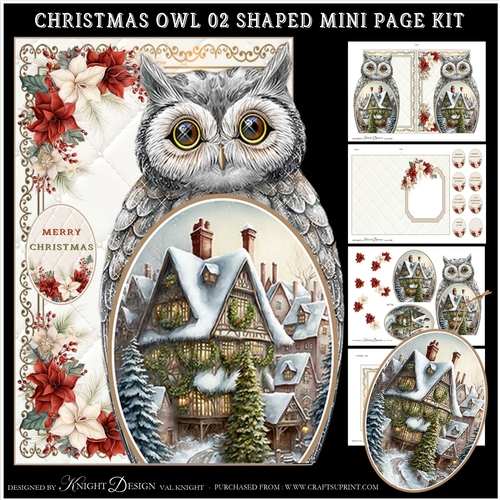 Christmas Owl 02 Shaped Mini Page Kit