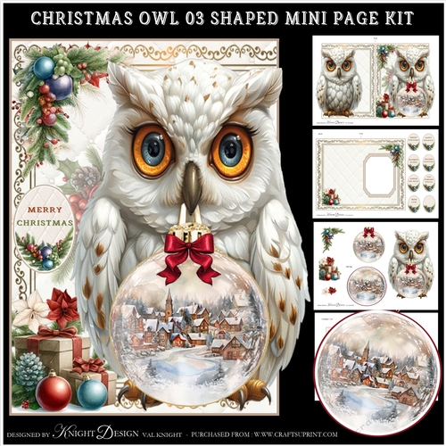 Christmas Owl 03 Shaped Mini Page Kit