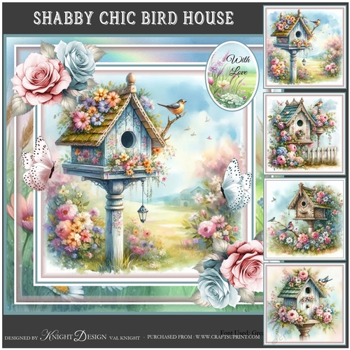 Shabby Chic Bird House Mini Page Kit
