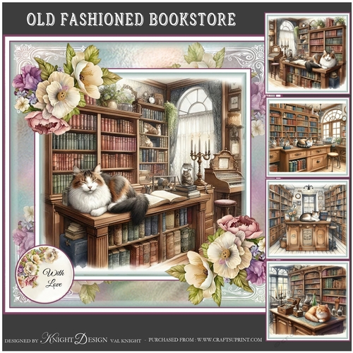 Old Fashioned Bookstore Mini Page Kit