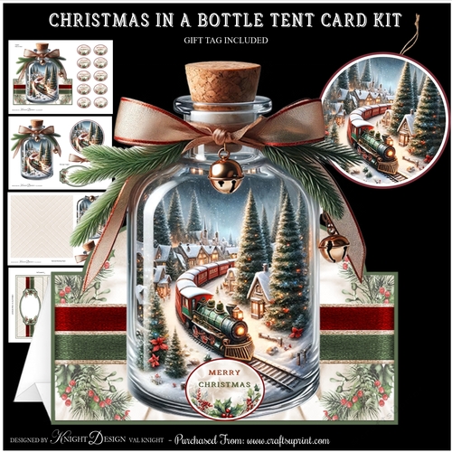 Christmas In A Bottle Tent Card Kit 