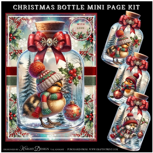 Christmas Bottle Mini Page Kit