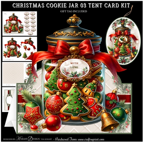 Christmas Cookie Jar 03 Tent Card Kit 