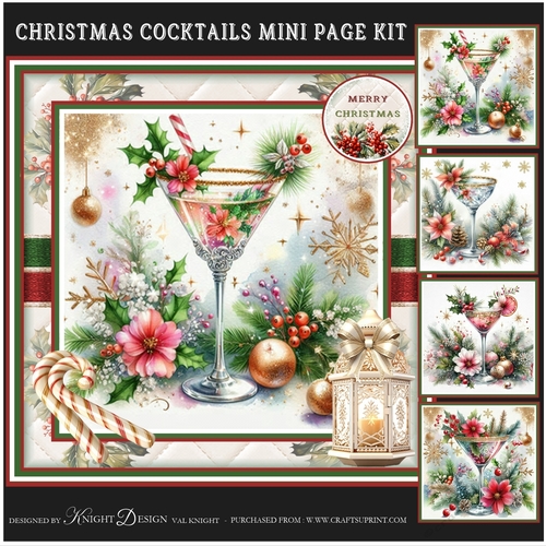Christmas Cocktails Mini Page Kit