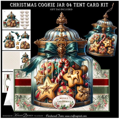 Christmas Cookie Jar 04 Tent Card Kit