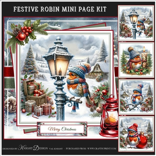 Festive Robin Mini Page Kit