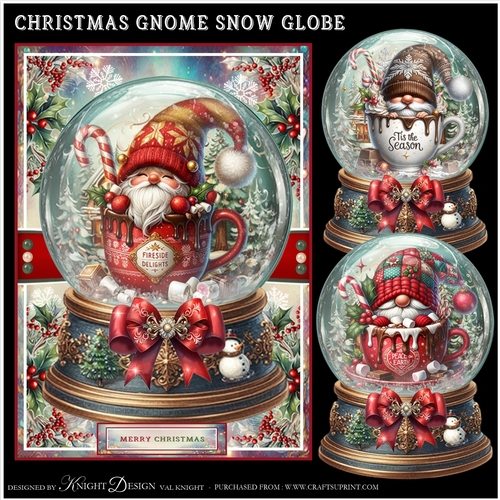 Christmas Gnome Snow Globe Mini Page Kit