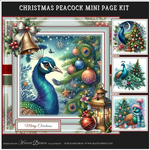 Christmas Peacock Mini Page Kit