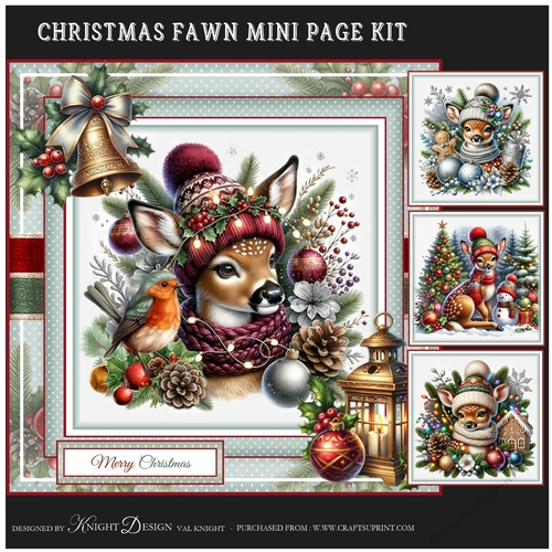 Christmas Fawn Mini Page Kit