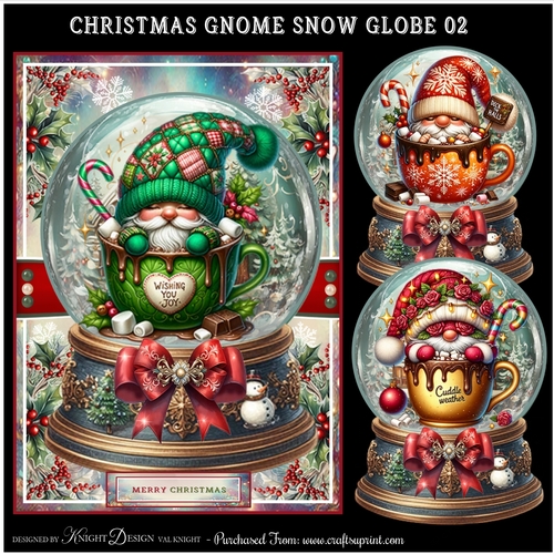 Christmas Gnome Snow Globe 02 Mini Page Kit