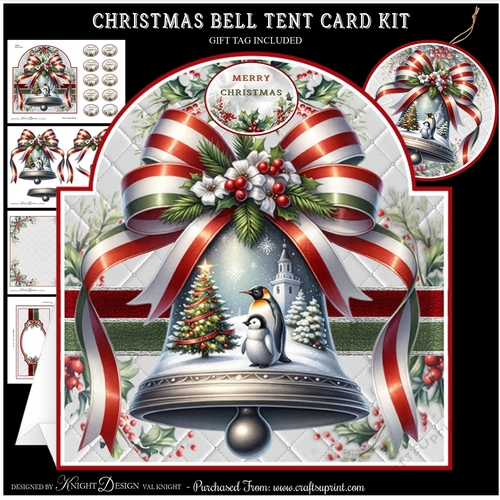 Christmas Bell Tent Card Kit 