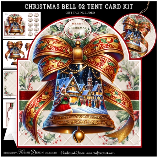 Christmas Bell 02 Tent Card Kit