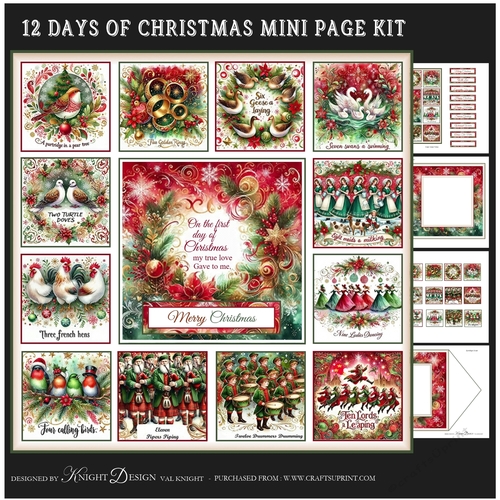 12 Days Of Christmas Mini Page Kit