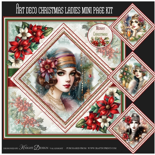 Art Deco Christmas Ladies Mini Page Kit