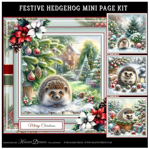 Festive Hedgehog Mini Page Kit