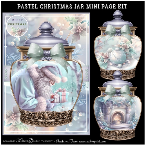 Pastel Christmas Jar Mini Page Kit
