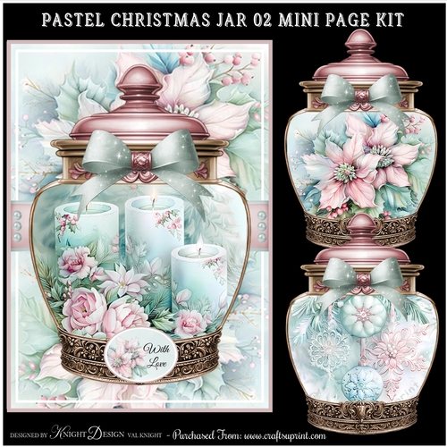 Pastel Christmas Jar 02 Mini Page Kit