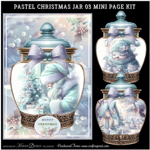 Pastel Christmas Jar 03 Mini Page Kit
