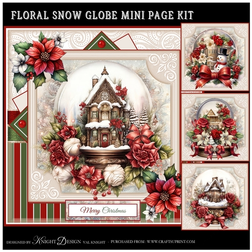 Floral Snow Globe Mini Page Kit