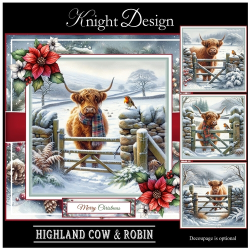 Highland Cow & Robin Mini Page Kit