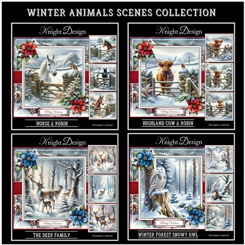 Winter Animal Scenes Collection