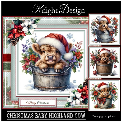 Christmas Baby Highland Cow Mini Page Kit