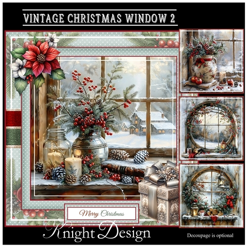 Vintage Christmas Window 02 Mini Page Kit